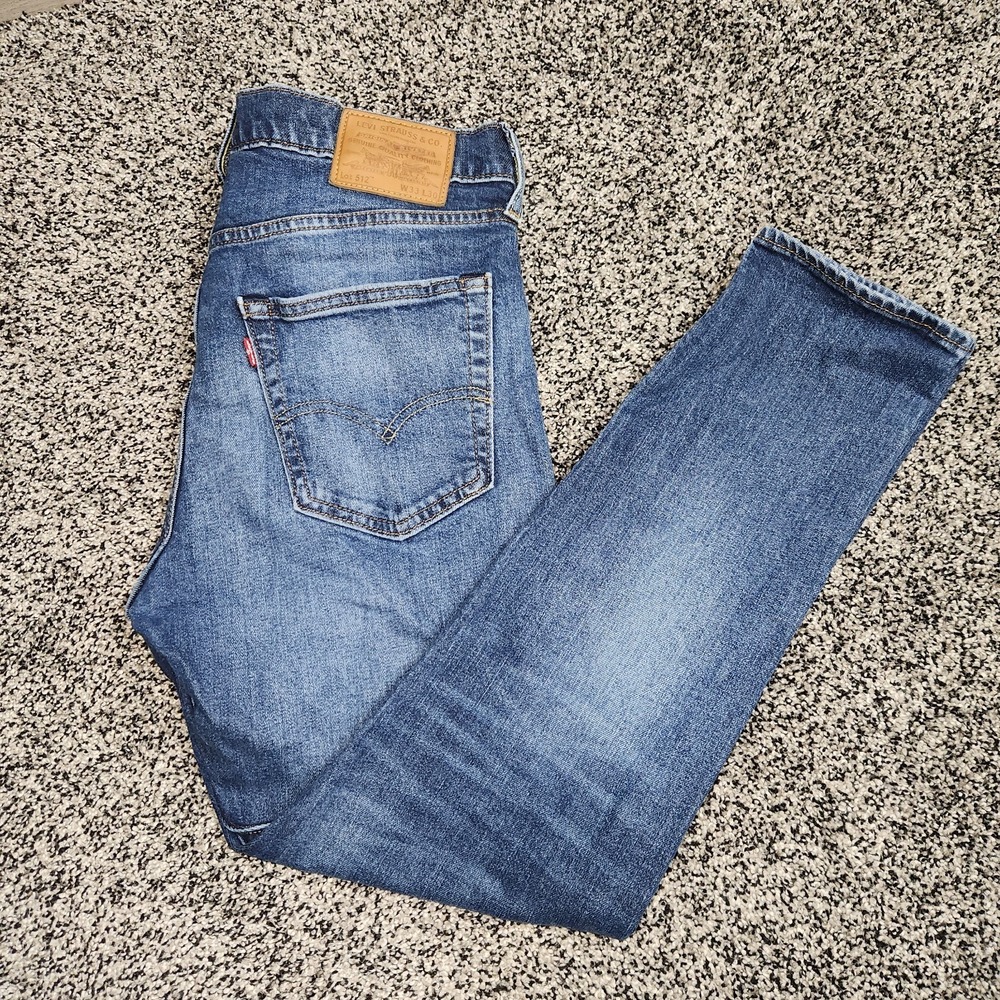 Levi Lot 512 Tapered Jeans Slim Stretch Men's W33 L30 Darkwash Cowboy Western